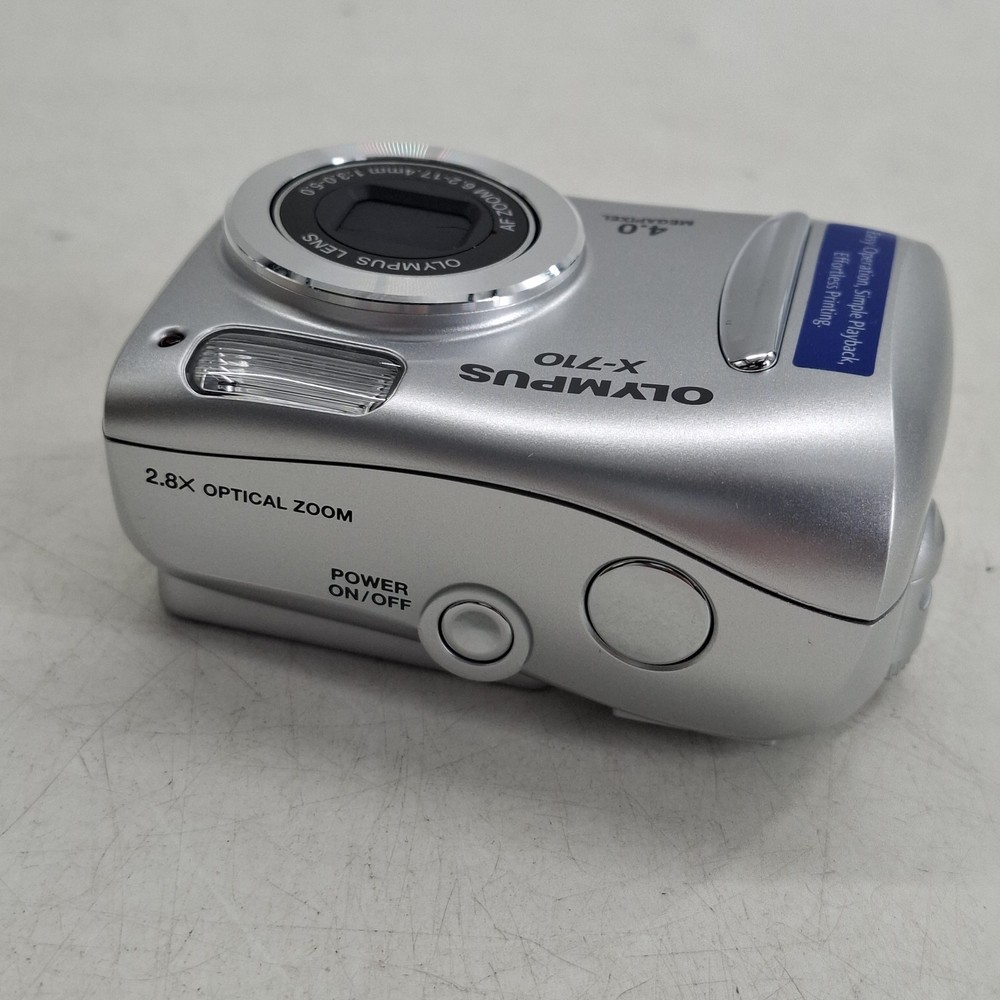 Olympus X-710 4.0MP Compact Digital Camera Silver Tested Boxed GUC