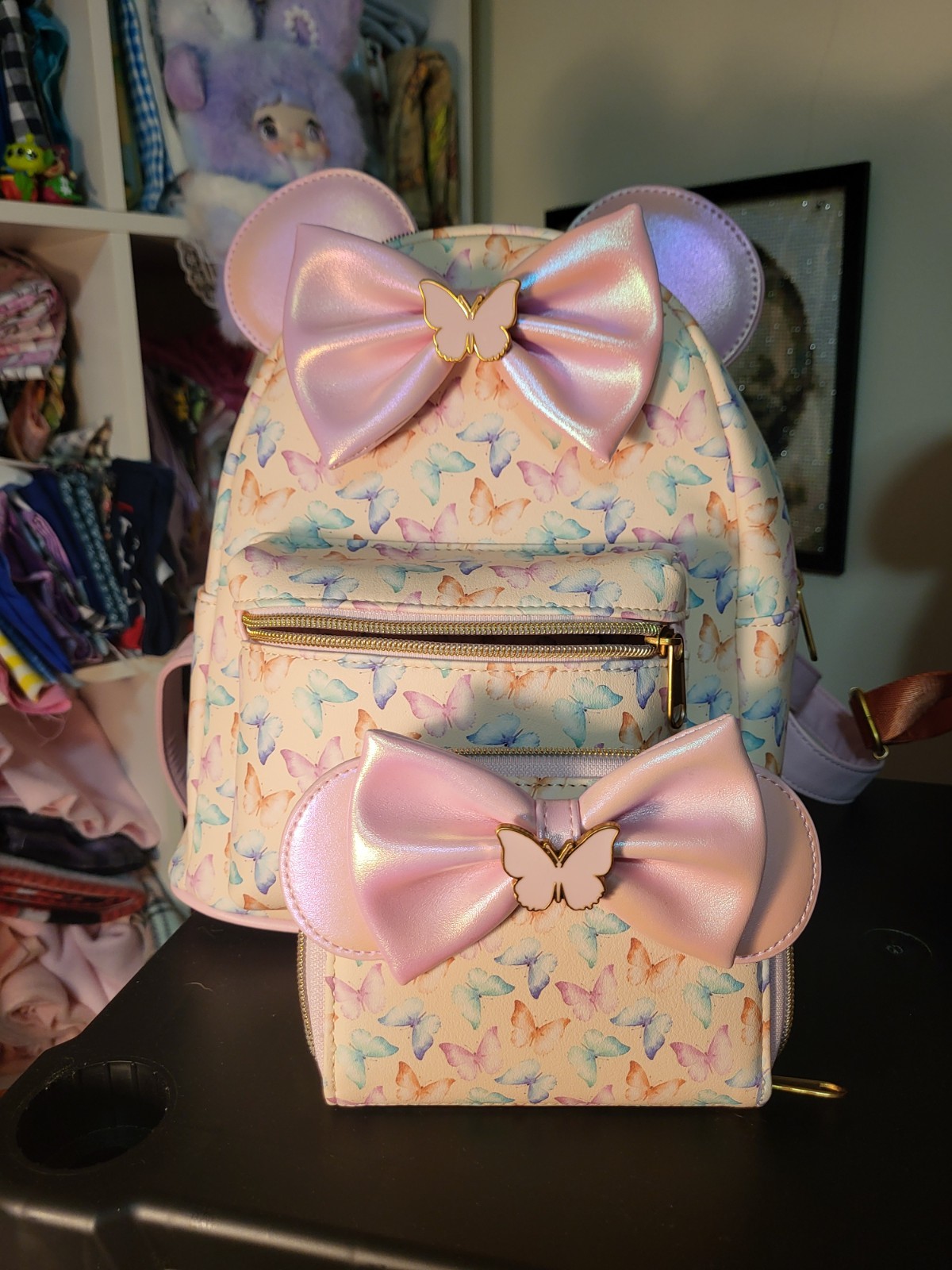 Loungefly Disney Butterfly Backpack And Wallet Set. NWOT