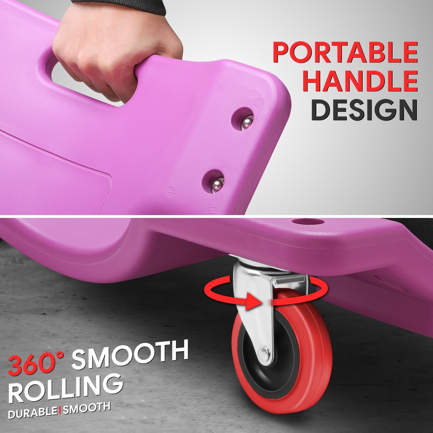 Low Profile 36" Rolling Garage Mechanic Repair Creeper w/6 Swivel Casters Purple