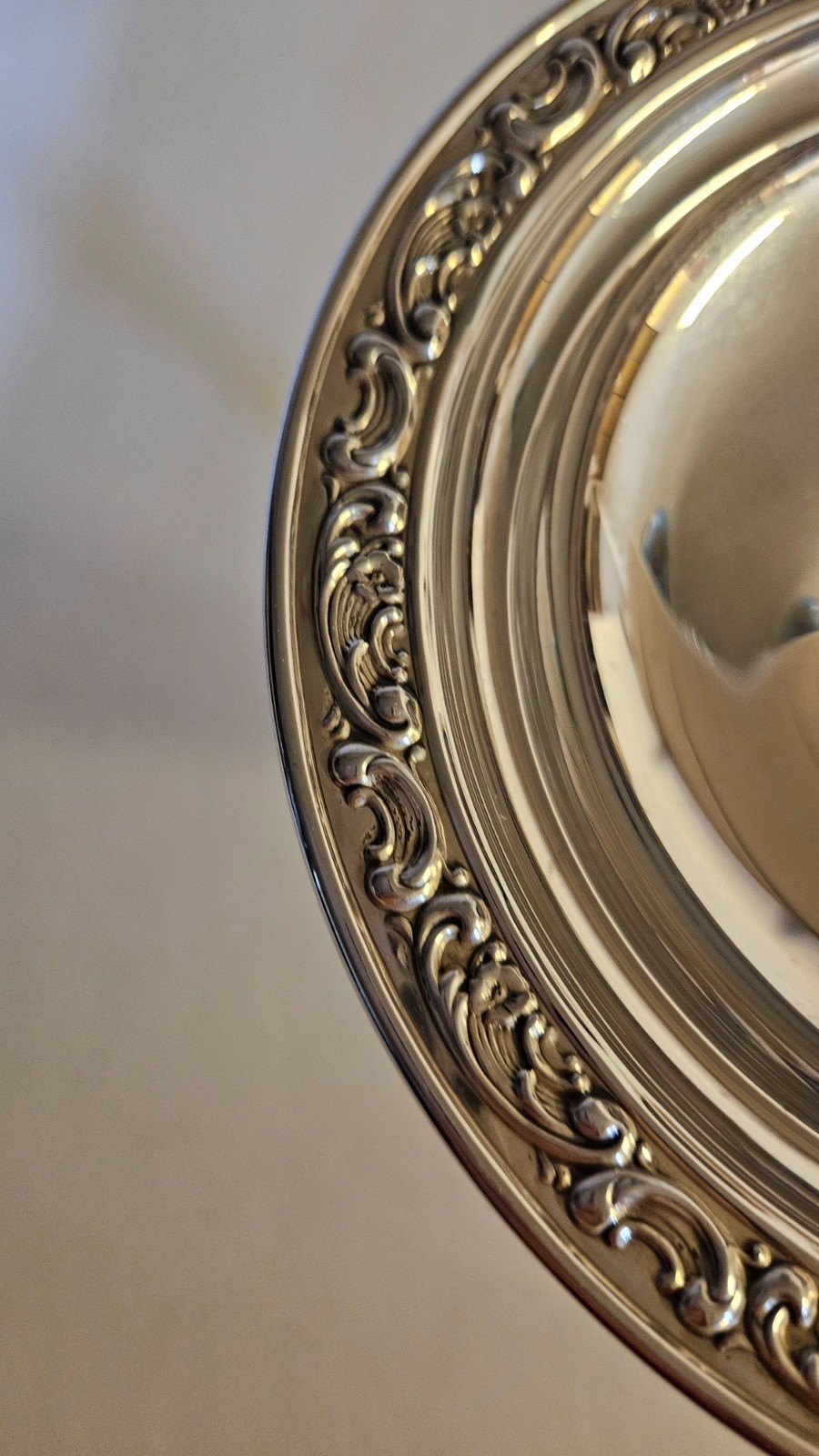 Vintage Gorham Sterling Silver Rose Scroll 1240 Pedestal Compote Candy Dish