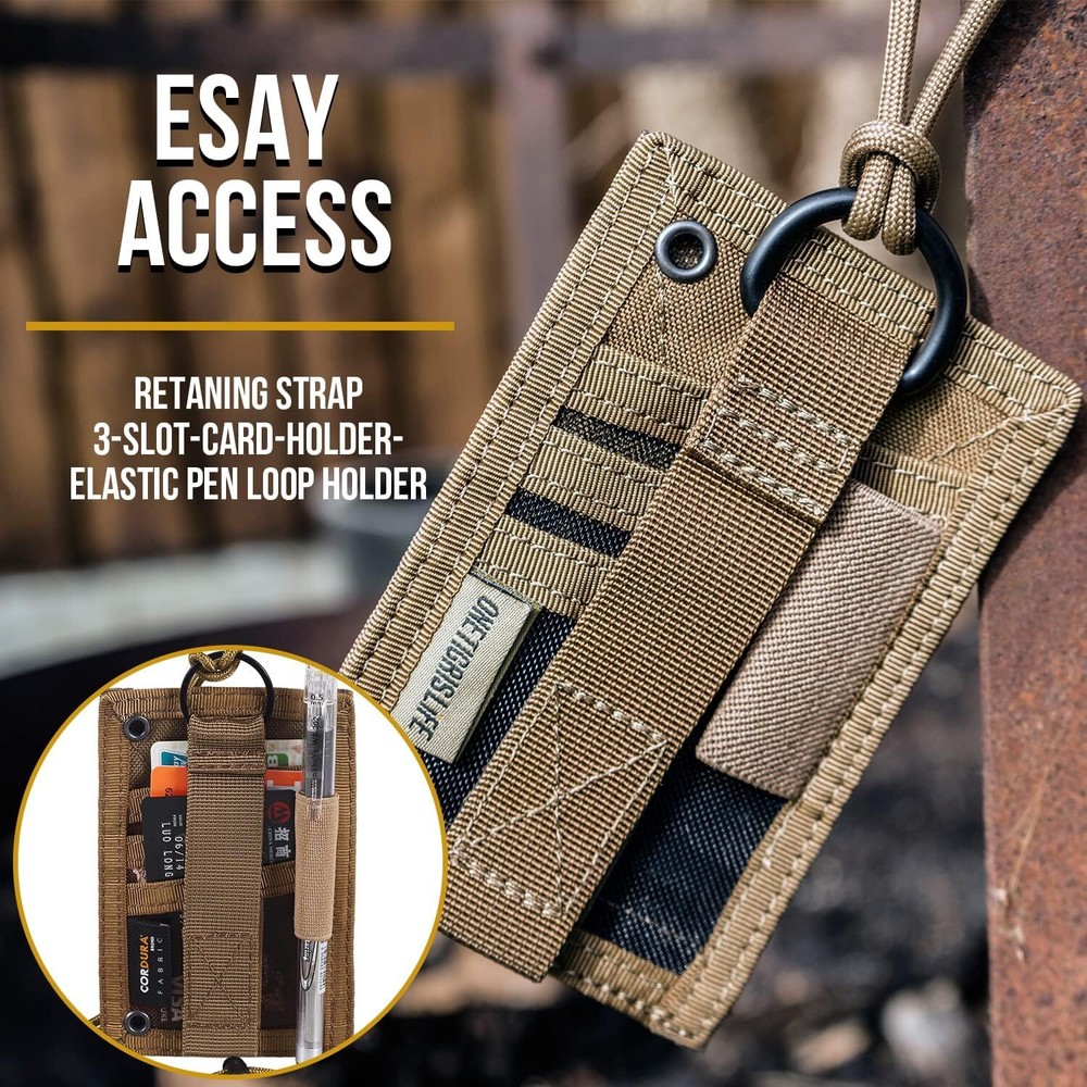 Tactical ID Card Holder Hook & Loop Patch Badge Holder Neck Lanyard Key Ring ...