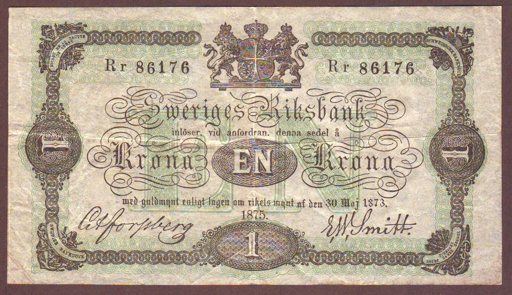 SWEDEN  1 Krona 1875