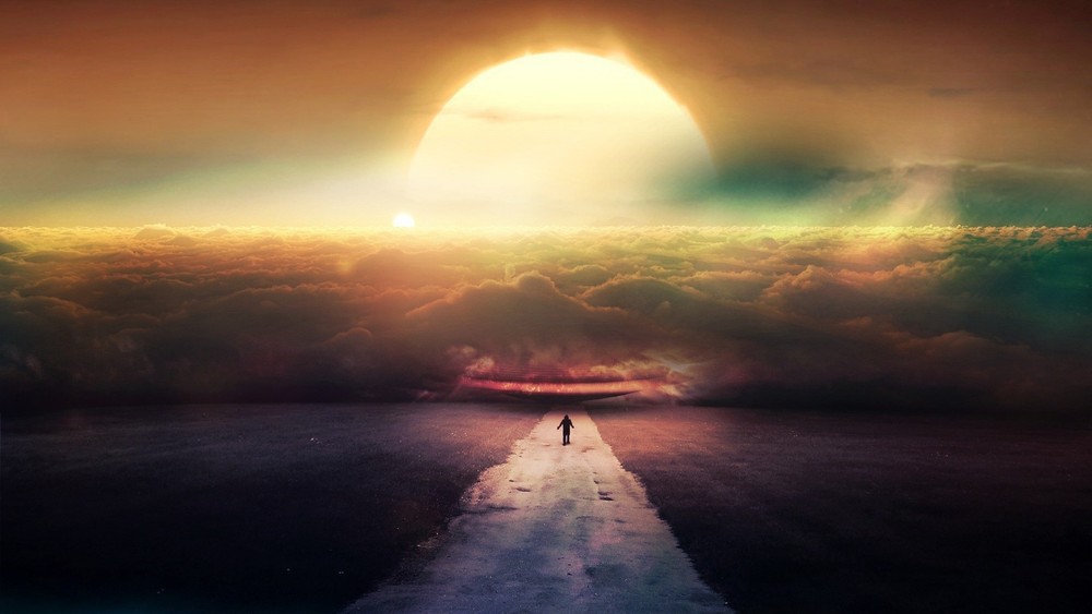Landscape sun alone sky art Custom Gaming Mat Desk