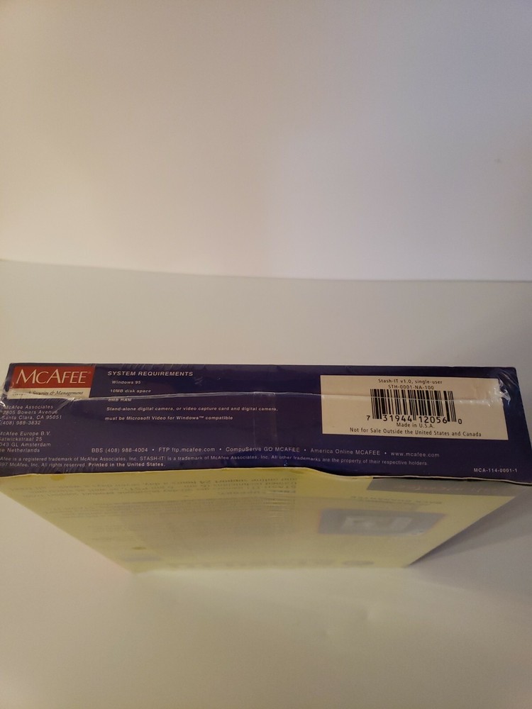 Stash-It Video Video Spying and Security Encryption Software- factory sealed box