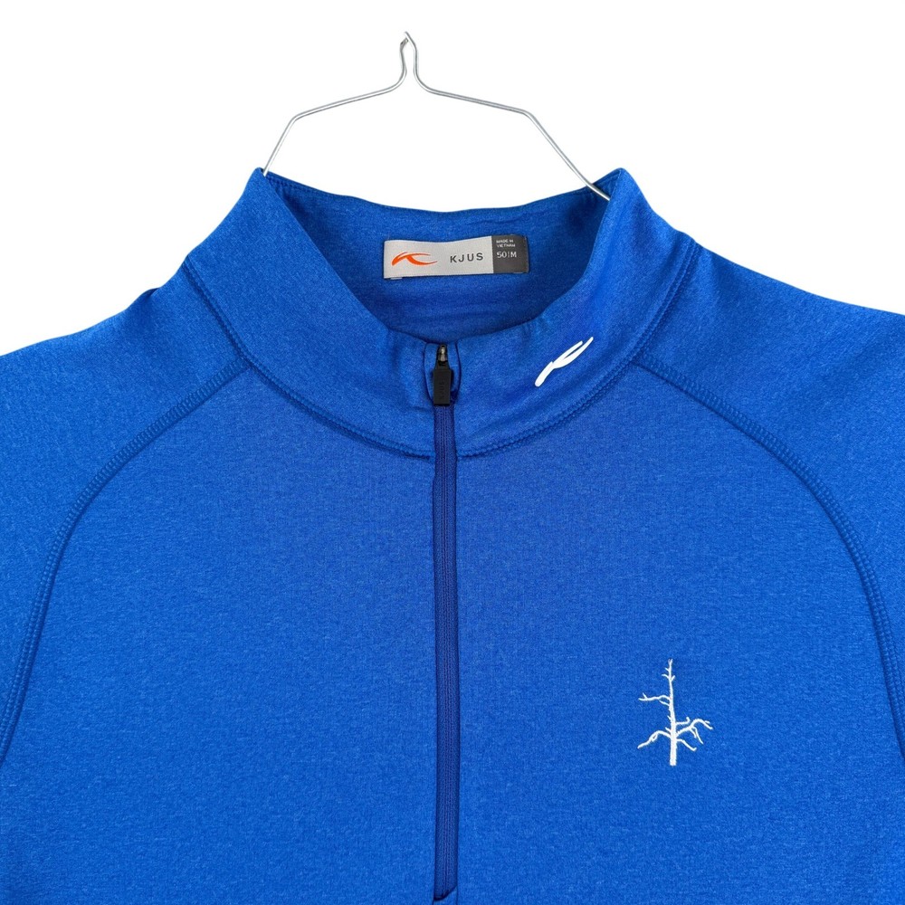 KJUS Keano Half Zip Men 50 M Blue Performance Golf Midlayer Pullover UPF50