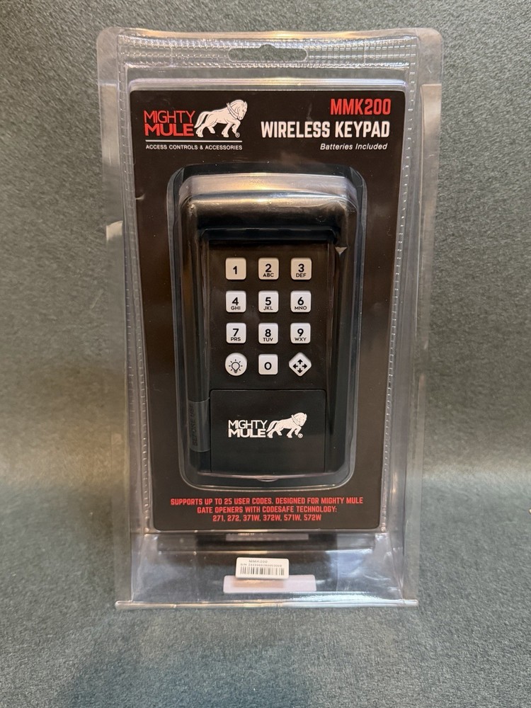 Mighty Mule MMK200 Wireless Keypad For Gate Openers With Code Safe New Sealed