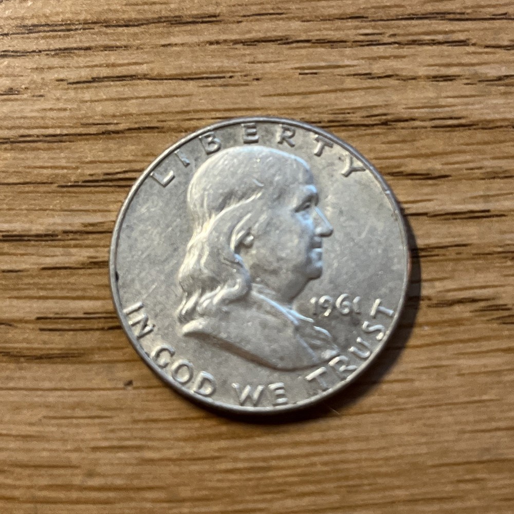1961 D Franklin Half Dollar 90% Silver 50 Cent US Coin