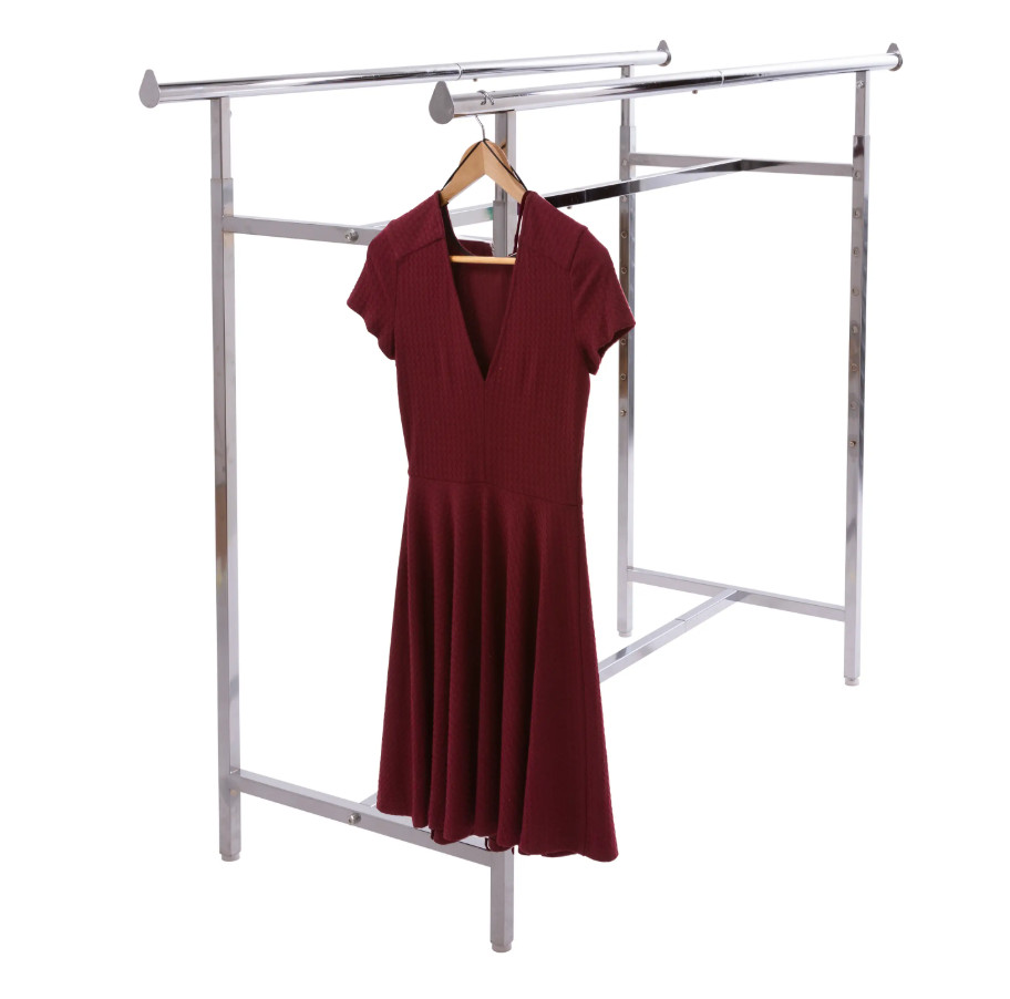 Econoco K40 Adjustable Double Bar Garment Rack 60" Chrome Retail