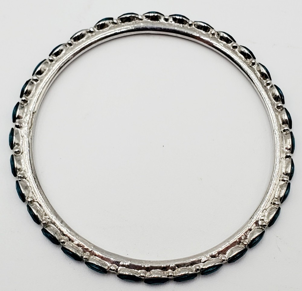 Loft Silver Tone Turquoise Bangle Bracelet