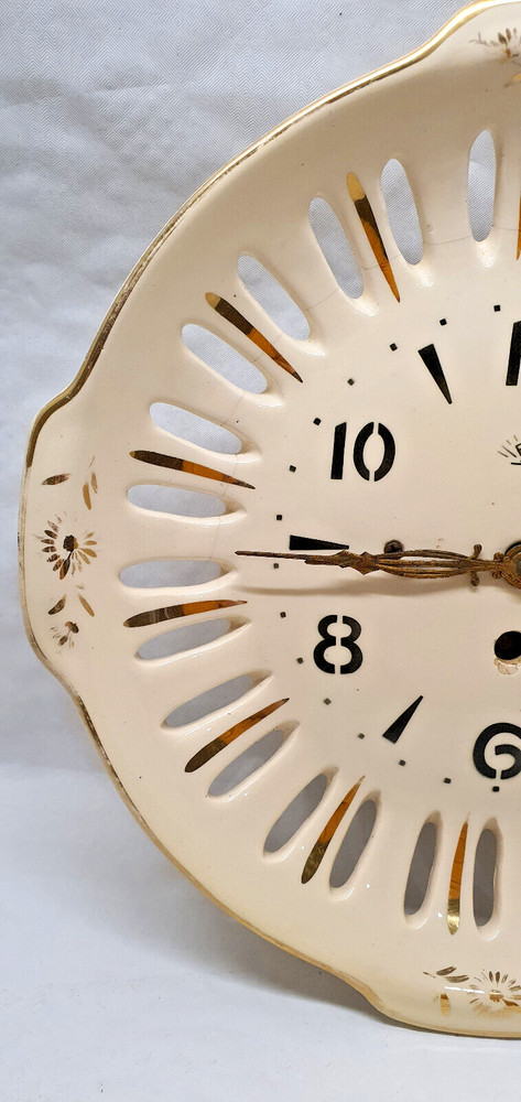 Old Clock Ceramic FFR Cream Color and Gilding