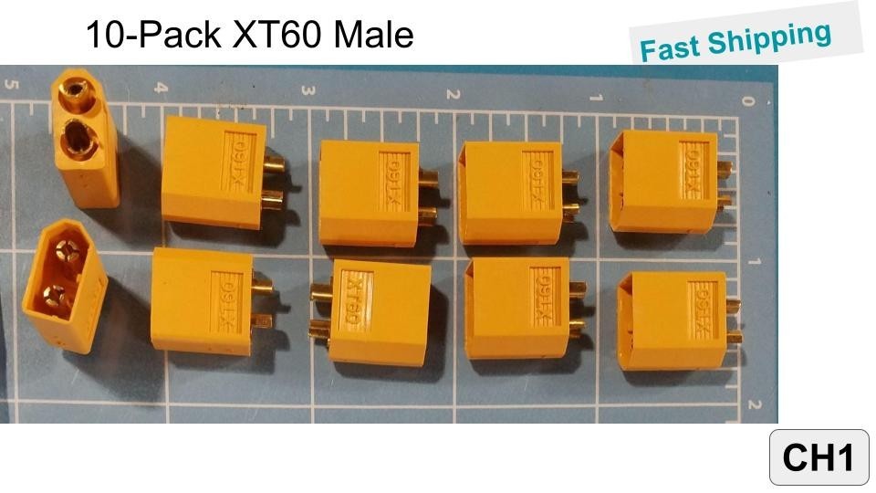 10-Pack  XT60  Male Bullet Connector