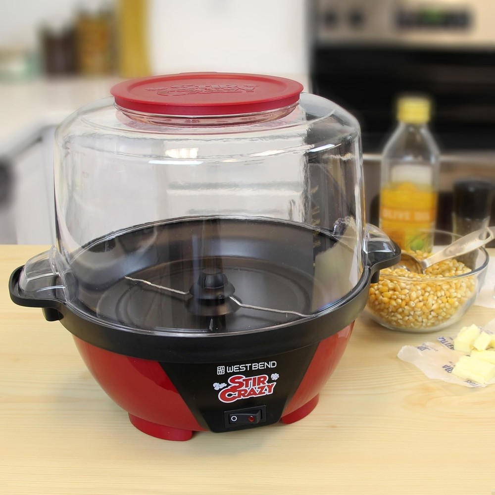 Popcorn Maker Machine 6 Quarts Large Capacity Countertop Red Popper