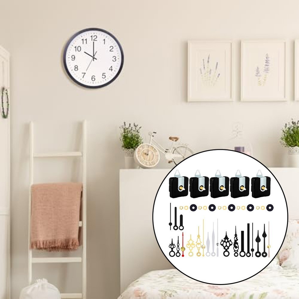 Silent Battery Powered Clock Movement Kit with Adjustable Shaft Length