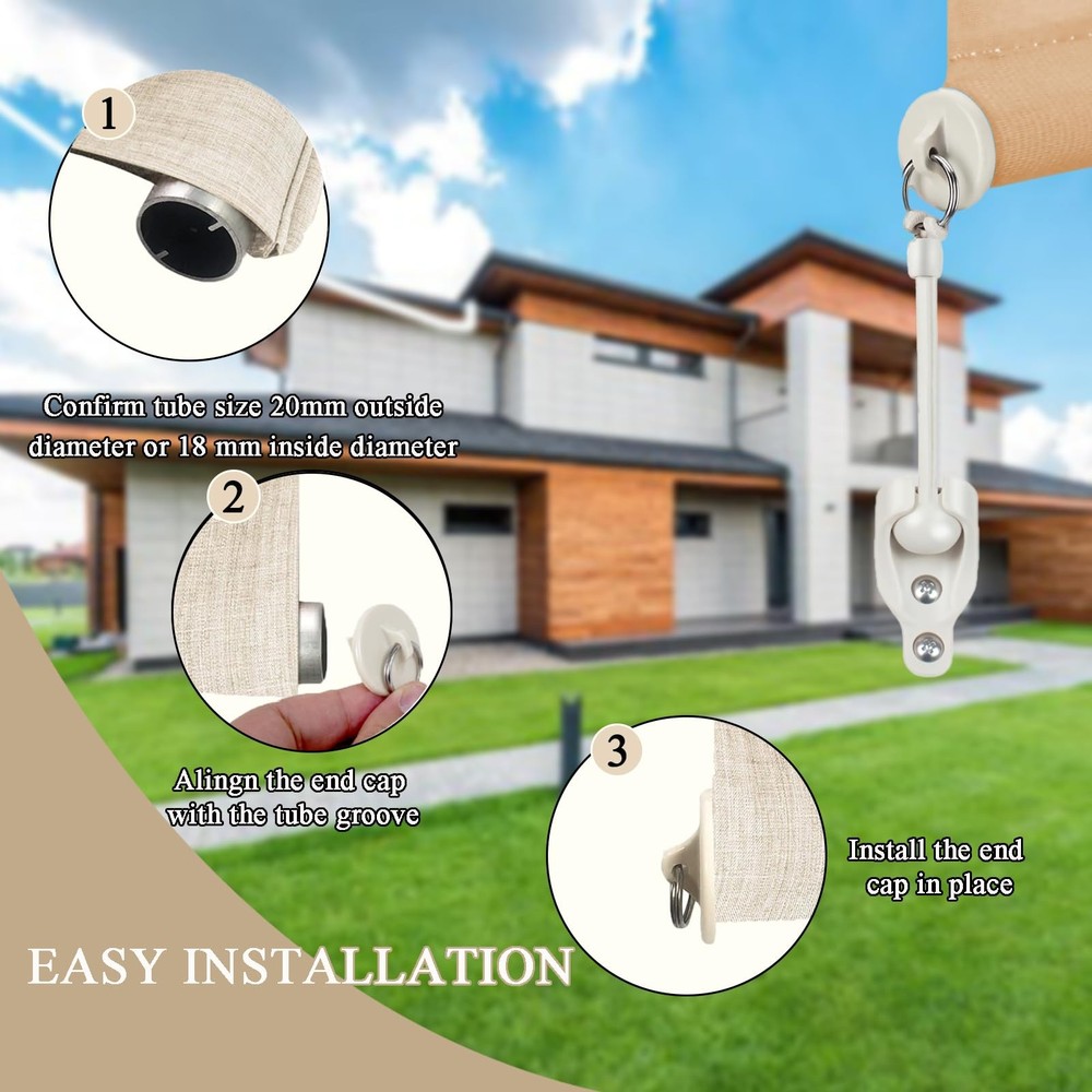 Sunshade Shade Hardware Bungee kit and End Cap Coolaroo Replacement Part for ...