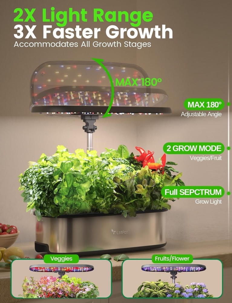 Advanced Smart Herb Garden – Hydroponics Kit with 5.5L Water Tank & Timer