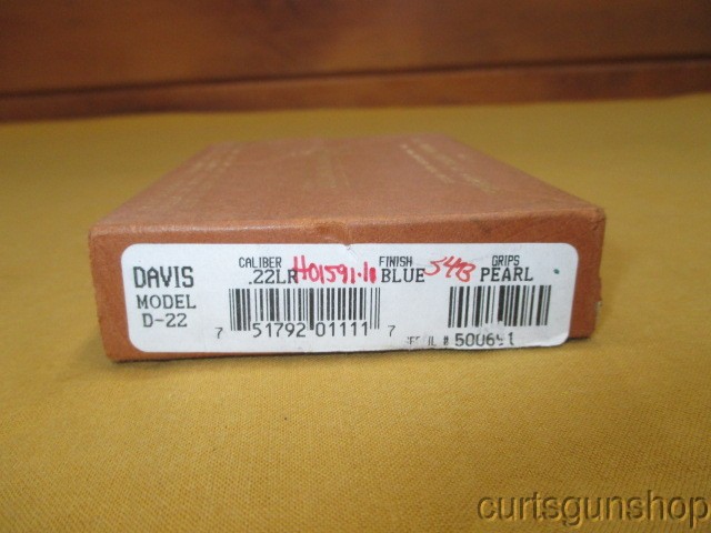 Davis Model D22 Derringer Cal 22LR Pistol Box Only