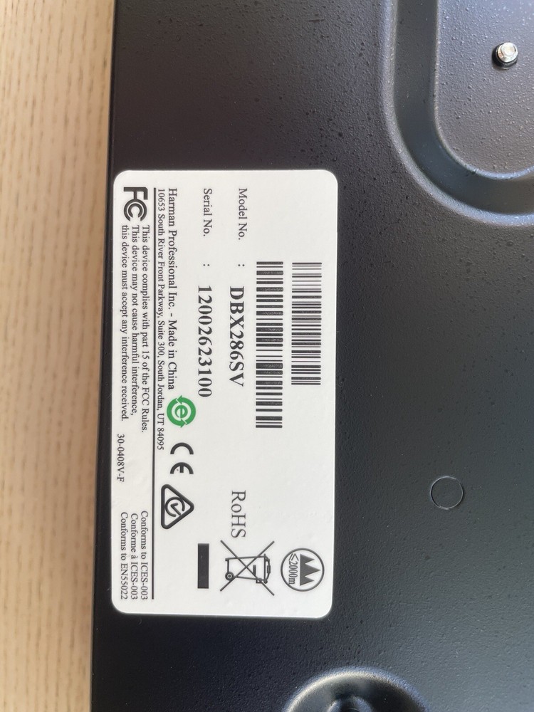 DBX By Harman 286s Microphone Preamp & Channel Strip