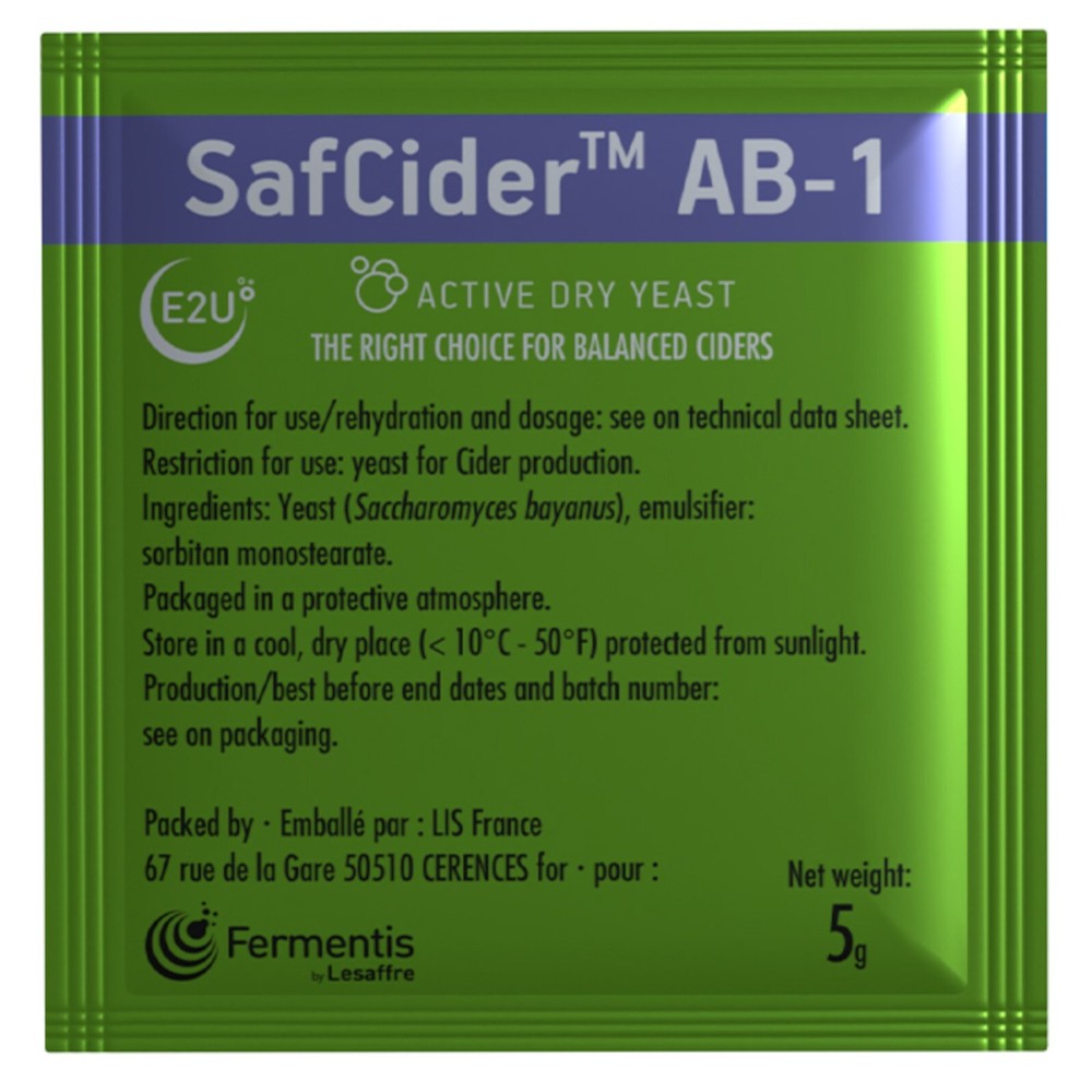 Safcider AB-1 Cider Yeast, 5 grams