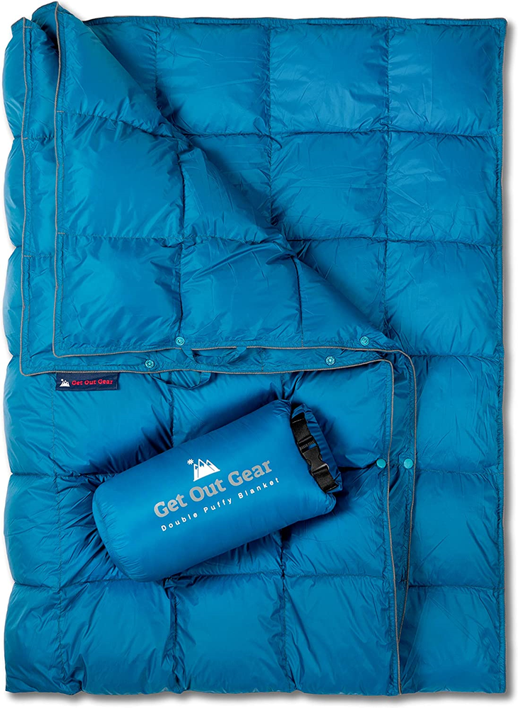 Get Out Gear Double Puffy Camping Blanket - Extra Puffy Packable Lightweight |