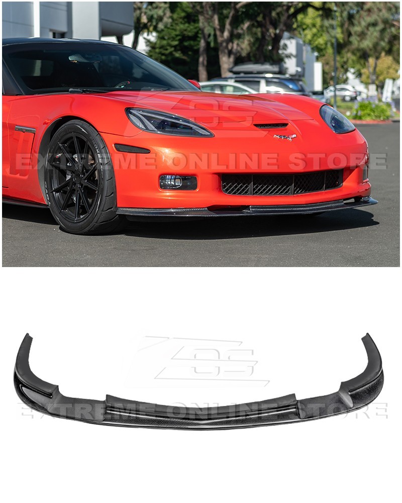 For 05-13 Corvette C6 Z06 GS | ZR1 Style CARBON FIBER Front Bumper Lip Splitter