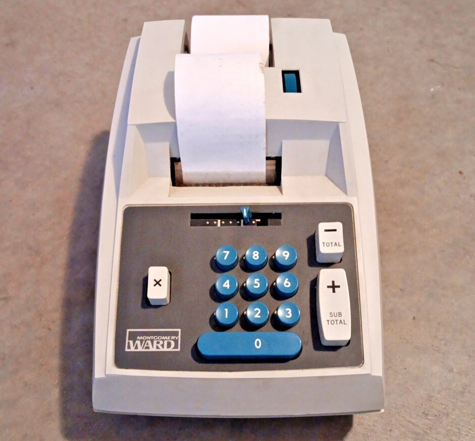 Vintage Montgomery Ward DAG-8397 Electric Adder Adding Machine TESTED GUC (READ)