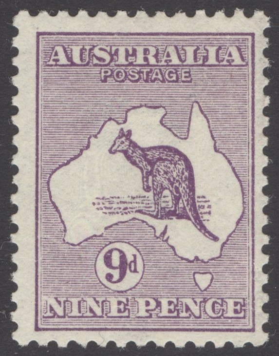 SG 10 Australia 1913. 9d violet. A fine fresh lightly mounted mint example...