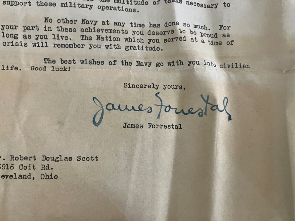 WW2 Navy Honorable Discharge Papers Original Documents/ Ephemera Lot