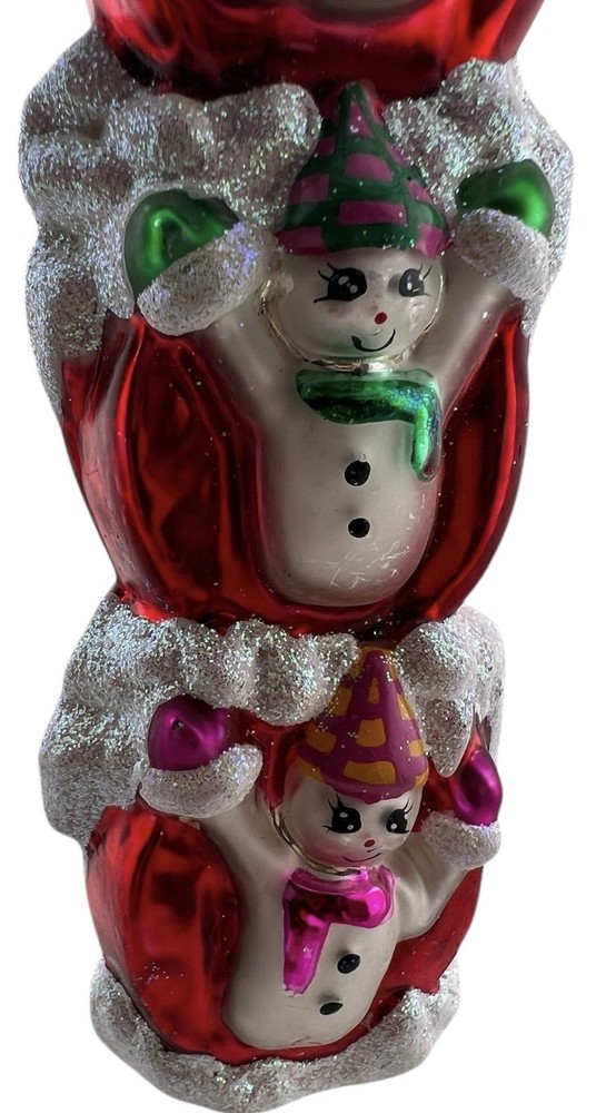 2000 Christopher Radko Millennium Magic Christmas Ornament Snowmen 7”