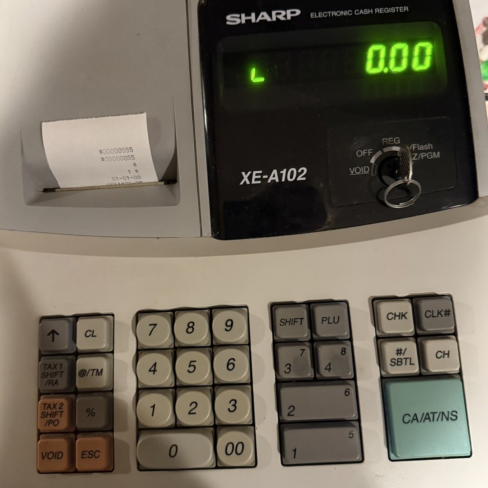 SHARP XE-A102 Electronic Cash Register LED Display *Includes Keys and Manuals*