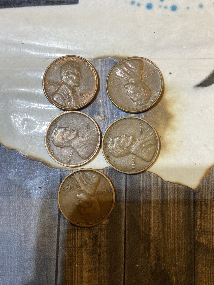 5 randomly pick wheat pennies 1 from each decade #B191128