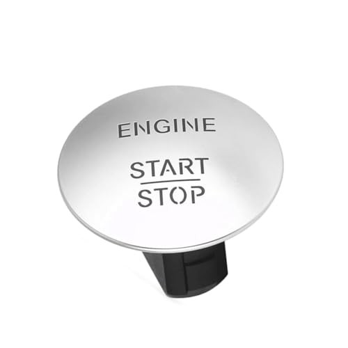 Car Keyless Start Stop Push Button Engine Ignition Switch Cover Silver