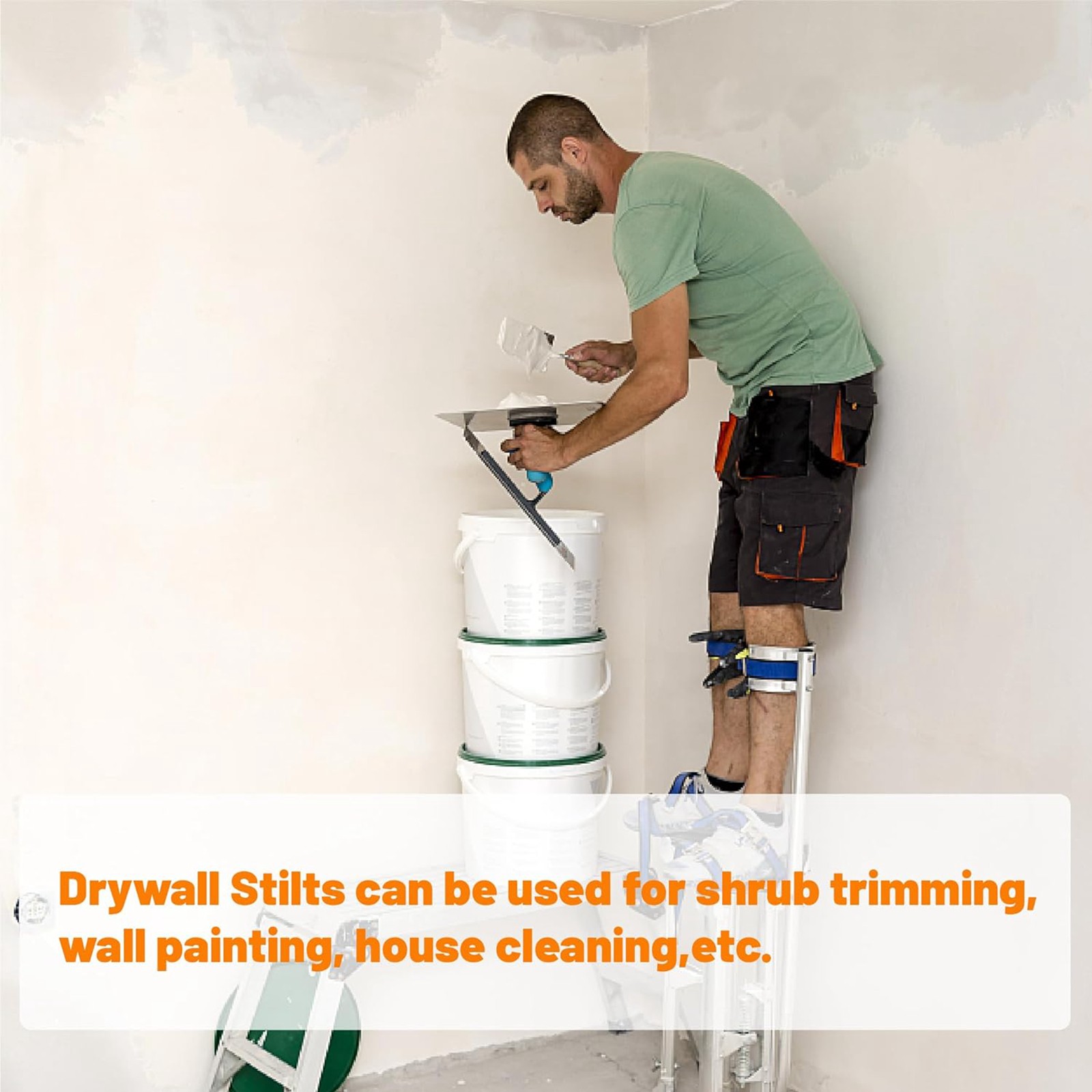 Drywall Stilts 24-40'' Red Inch Aluminum Tool Adjust For Painting Painter Taping