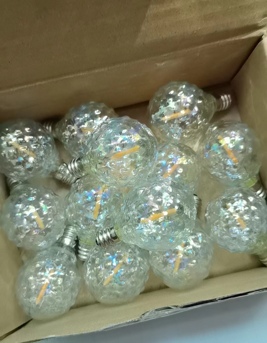 25 Faceted LED Globe G40 Replacement clear Bulbs Christmas Holiday E12- 0.6watt