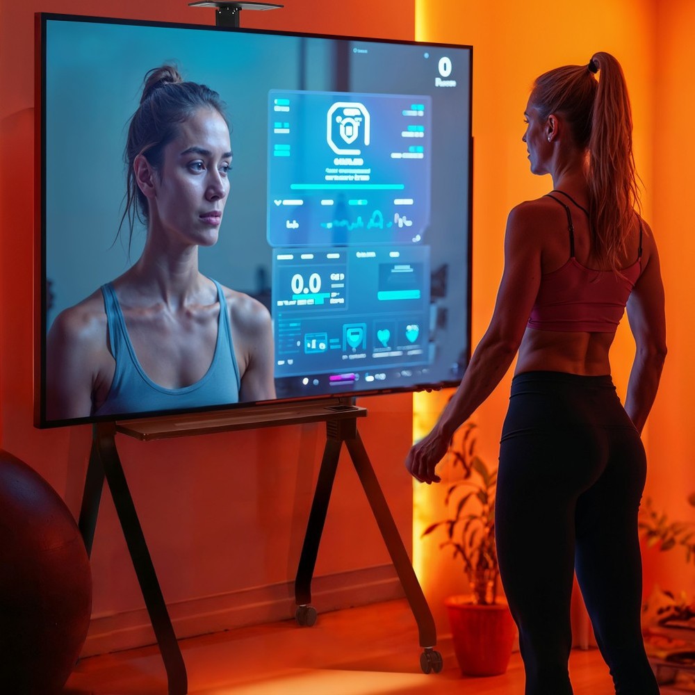 Smart Board Stand for 42"-86"Interactive Whiteboard Mobile Lockable Wheels Black