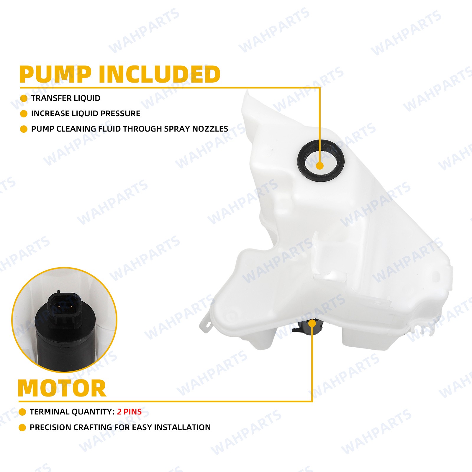 For 2019-2023 Toyota RAV4 Windshield Washer Reservoir Tank W/ Tube & Motor