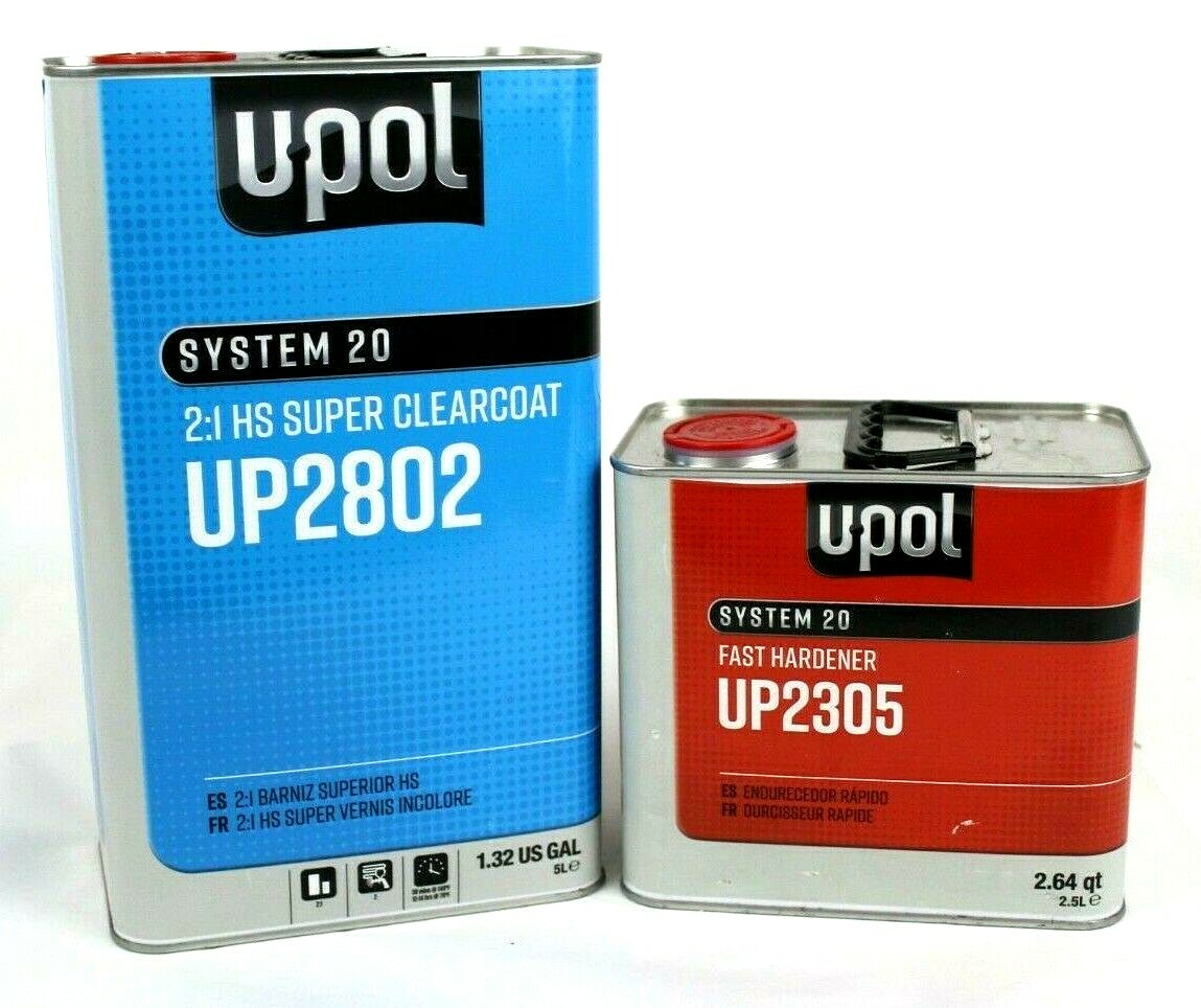 U-Pol UP2802 Clear Coat HS Super Clear Only or Kit with Hardener 2 to 1 Mix UPOL