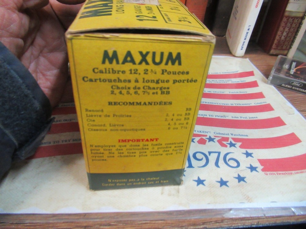 C-I-L MAXUM SHOTGUN SHELL BOX LONG RANGE LOAD PAPER EMPTY 12 GAUGE EMPTY BOX