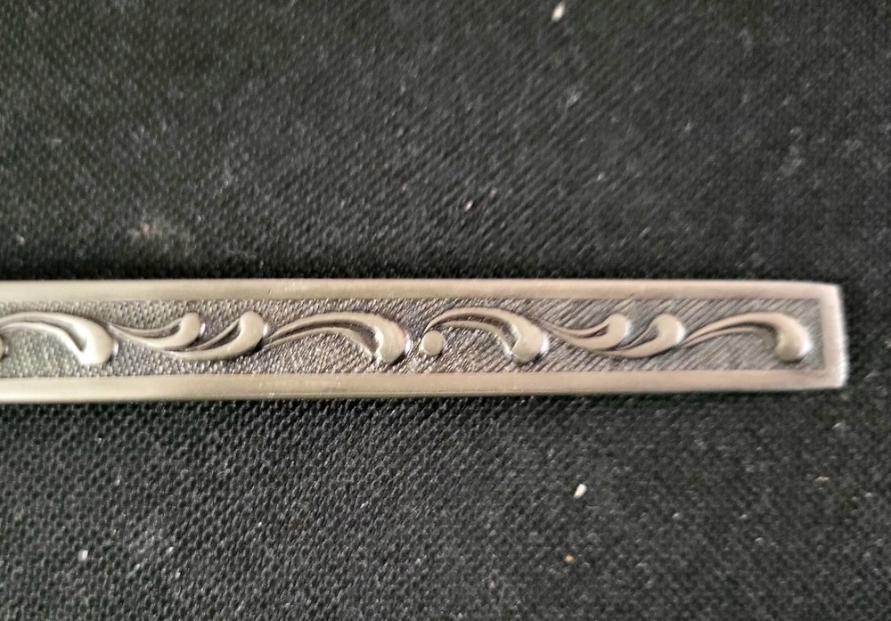 Vintage ONEIDA MCM Stainless Salad Spoon & Fork Serving Set Japan Scroll Pattern