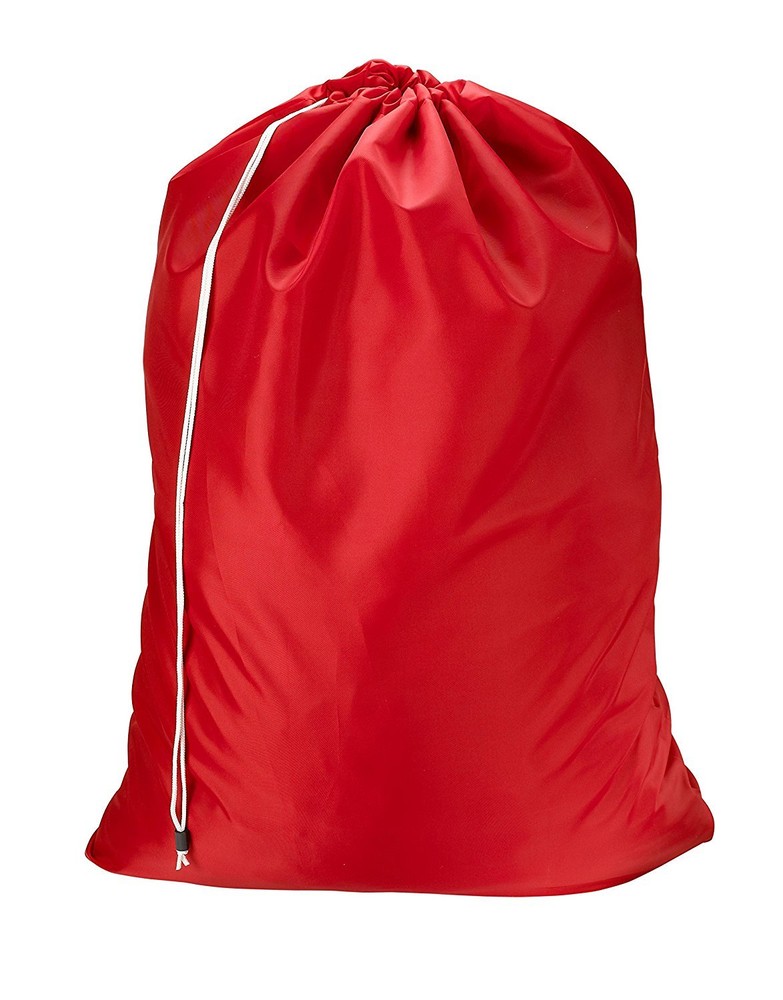 Jumbo Heavy Duty Nylon Laundry Bag Locking Drawstring Closure 30x40 Red