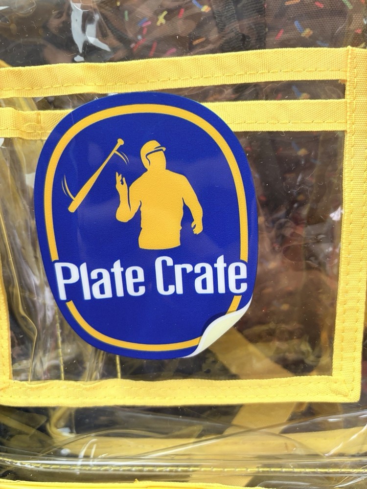 Plate Crate Baseball Backpack Clear Yellow Sprinkles Design Adjustable Straps