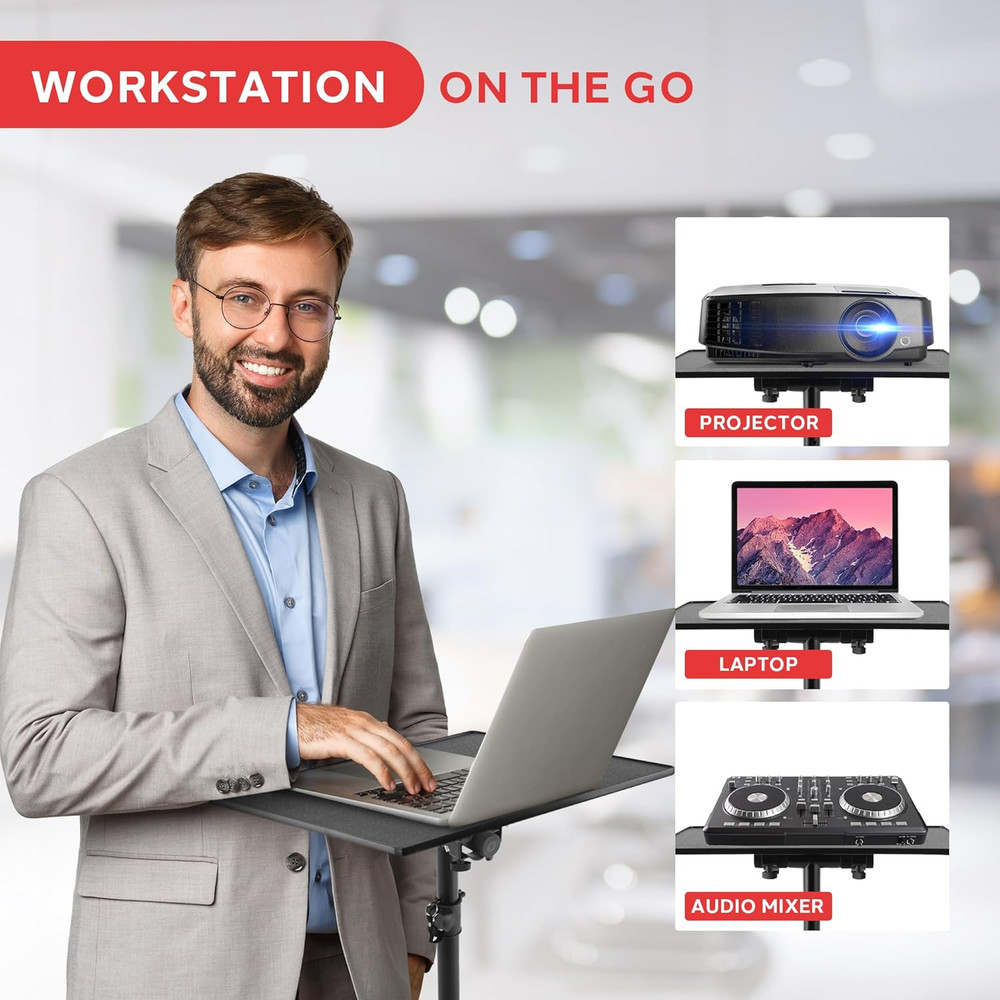 Universal Projector Stand | Height & Angle Adjustable Tripod 33" to 49" | Platfo