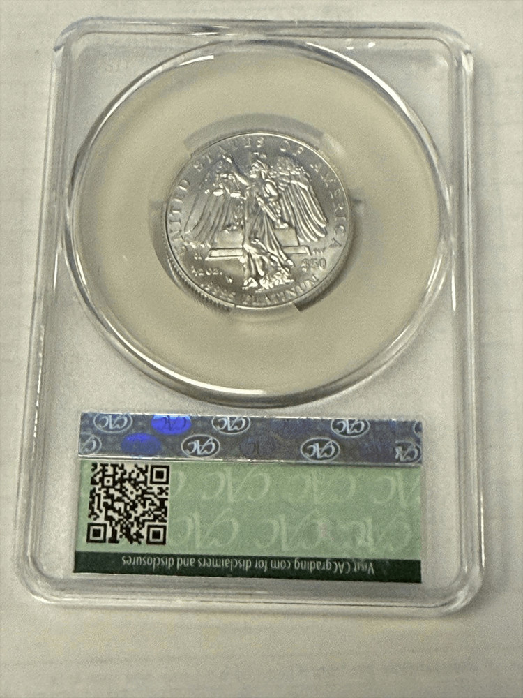 2008 w $50 Burnished Platinum Eagle CACG MS 70