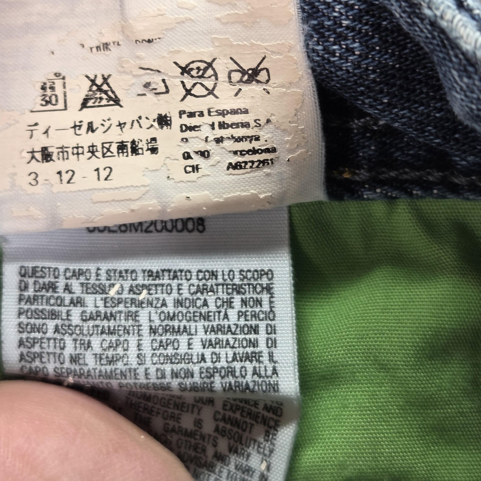 Diesel Zathan Jeans Mens 30x32 Blue Bootcut Made Italy 0071S