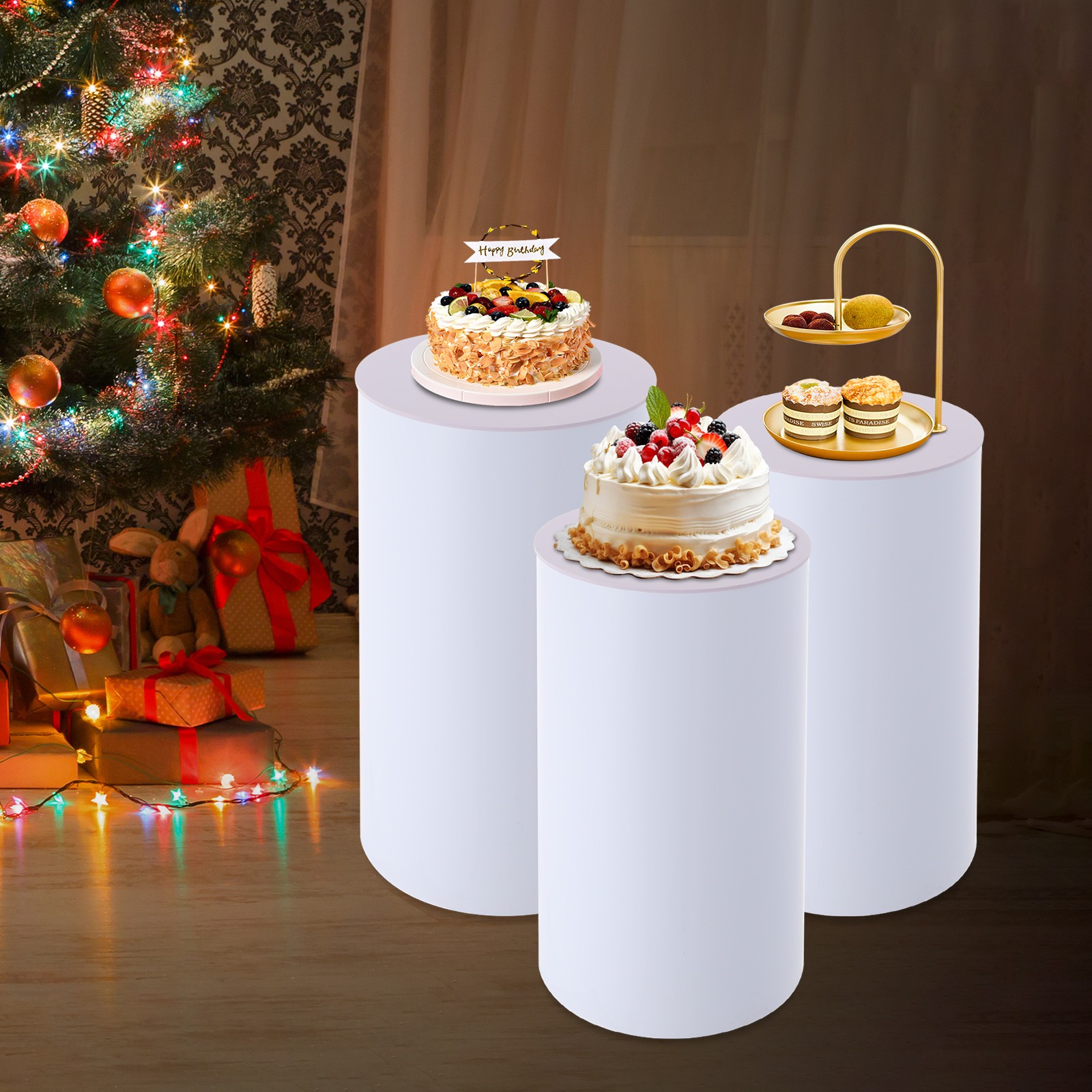 3Pcs Round Cylinder For Decoration& Birthday Parties, Wedding Round Cylinder