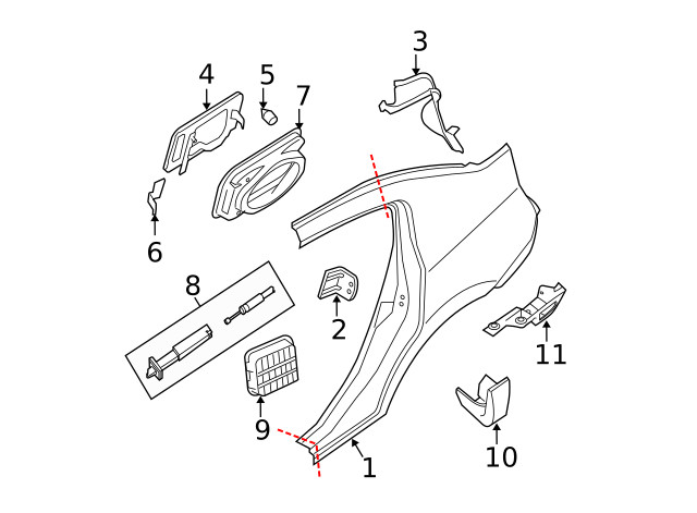 Genuine Nissan Quarter Panel Vent 76805-ET000