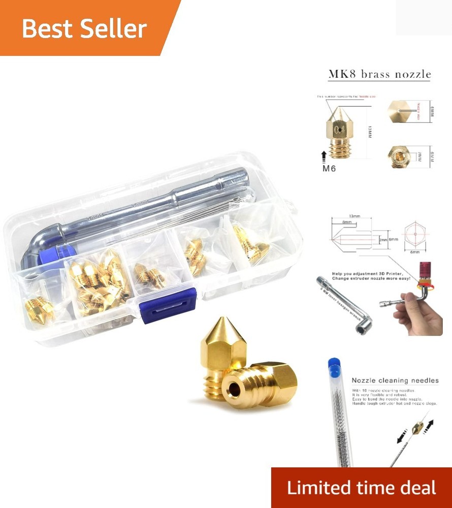 High Precision 24-Piece MK8 Nozzle Set - Smooth Feeding for 3D Printers