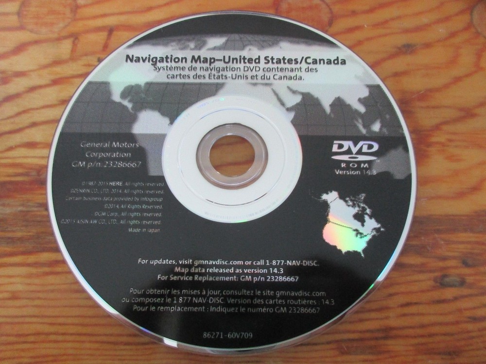 2007 2008 2009 2010 2011 GM NAVIGATION DVD 23286667 VERSION 14.3 UPDATE 2016