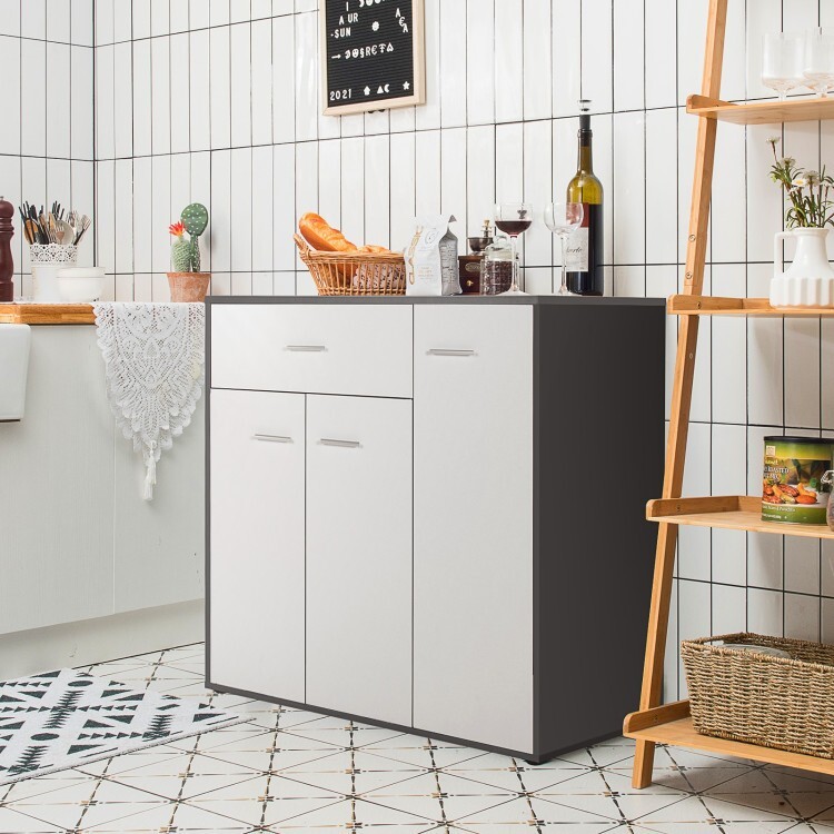 Kitchen Sideboard Storage Buffet cupboard Cabinet w/3-Position Adjustable Shelf
