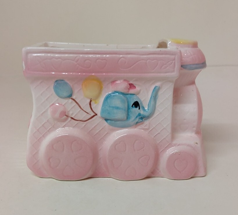 Ceramic Baby Train Planter Vase Decor