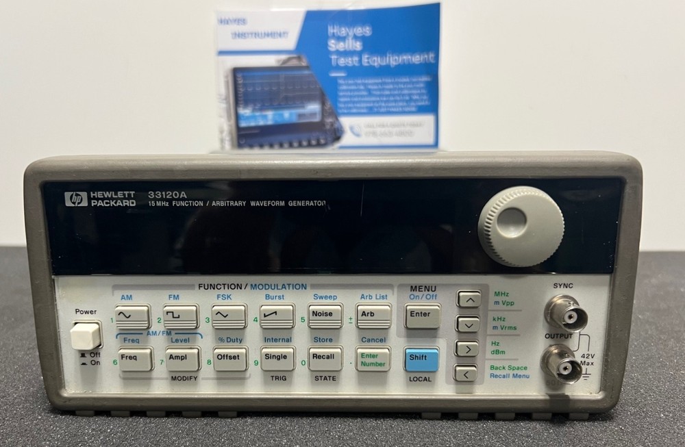 HP/AGILENT 33120A Function/Arbitrary Waveform Generator, opt 001, Cal'd 12/2026